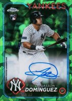 2024 Topps Chrome Sapphire Chrome Sapphire Autographs #CSAJDO Jasson Dominguez Green Baseball Card