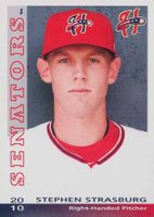 2010 Grandstand Harrisburg Senators # Stephen Strasburg Baseball Card
