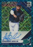 2019 Panini Donruss Optic Rated Prospects Signatures #FT Fernando Tatis Jr. Teal Velocity Baseball Card