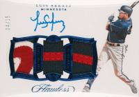 2019 Panini Flawless Triple Patch Autographs #LA Luis Arraez Sapphire Baseball Card