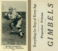 1916 Gimbels #133 Rube Oldring Baseball Card