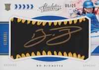 2020 Panini Absolute #166 Bo Bichette Material Signature-Black Gold Baseball Card