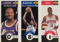 1996 Collector's Choice Mini II # O'Neal/Smith/Iverson Gold Basketball Card