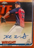 2019 Topps Chrome Rookie Autographs #RA-KW Kyle Wright Orange Refractor Baseball Card