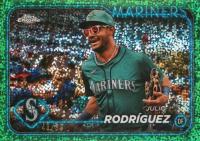 2024 Topps Chrome #300 Julio Rodriguez Variation-Green Speckle Refractor Baseball Card