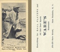 1916 Wares #147 Clarence Rowland Baseball Card