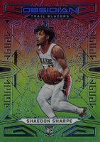 2022 Panini Obsidian #176 Shaedon Sharpe Electric Etch Red/Yellow/Green Flood Basketball Card