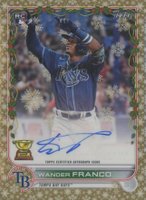 2022 Topps Holiday Autographs #WHAWF Wander Franco Gold Metallic 1/1 Baseball Card