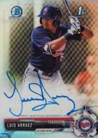 2017 Bowman Chrome Prospect Autograph #LA Luis Arraez Refractor Baseball Card