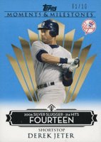2008 Topps Moments & Milestones #57 Derek Jeter Hits 214-Fourteen-Blue Baseball Card