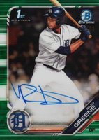 2019 Bowman Draft Chrome Draft Picks Autograph #CDARG Riley Greene Green Refractor Baseball Card