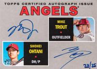 2019 Topps Heritage Real One Dual Autographs #TO Mike Trout/Shohei Ohtani High Number Baseball Card