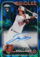 2024 Topps Chrome Update Chrome Rookie Autographs #RAJH Jackson Holliday Blue/Green Lava Lamp Baseball Card