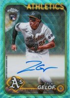 2024 Topps Chrome Rookie Autographs #RAZG Zack Gelof Aqua Wave Baseball Card
