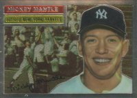 1996 Topps Mantle Finest #6 1956 Topps Reprint Baseball Card