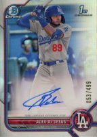 2022 Bowman Chrome Prospect Autographs #CPAAD Alex de Jesus Refractor Baseball Card