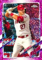 2021 Topps Chrome #27 Mike Trout Magenta Speckle Refractor Baseball Card