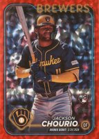 2024 Topps Update #US155 Jackson Chourio Red Crackle Foil Board Baseball Card