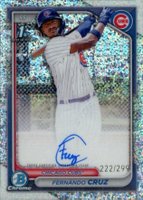 2024 Bowman Chrome Prospect Autographs #CPAFC Fernando Cruz Speckle Refractor Baseball Card