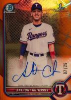 2022 Bowman Chrome Prospect Autographs #CPAAG Anthony Gutierrez Orange Refractor Baseball Card