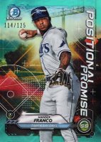 2021 Bowman Chrome Positional Promise #WF Wander Franco Aqua Refractor Baseball Card