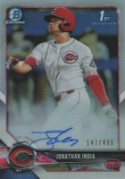2018 Bowman Draft Chrome Draft Picks Autographs #CDAJI Jonathan India Refractor Baseball Card