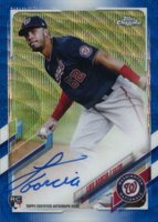 2021 Topps Chrome Rookie Autographs #RALG Luis Garcia Blue Wave Refractor Baseball Card