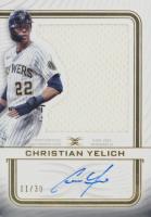 2023 Topps Definitive Collection Autograph Relic Collection #ARCCY Christian Yelich Baseball Card