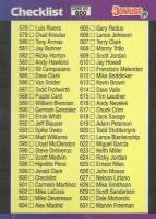 1989 Donruss #600a Checklist 578-660 #635 is Curt Baseball Card