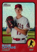 2022 Topps Heritage #150 Shohei Ohtani Chrome-Red Refractor Baseball Card