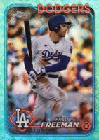 2024 Topps Chrome Logofractor Edition #4 Freddie Freeman Aqua Refractor Baseball Card