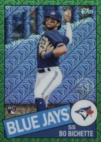 2020 Topps Update Silver Pack 1985 Chrome Promo #CPC14 Bo Bichette Green Refractor Baseball Card