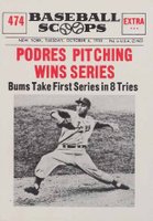 1961 Nu-Card Baseball Scoops #474 Podres Pitching Wins Series Baseball Card