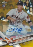 2017 Topps Chrome Update #HMT60 Alex Bregman Autograph-Gold Refractor Baseball Card