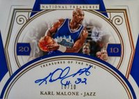 2020 Panini National Treasures Treasures of the Hall Autographs #KML Karl Malone Gold Basketball Card