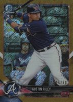 2018 Bowman Chrome Prospects #BCP155 Austin Riley Gold Refractor Baseball Card
