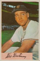 1954 Bowman #25b Wes Westrum .982/.986 Field Avg. Baseball Card