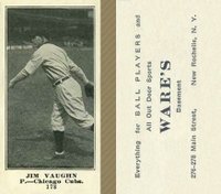 1916 Wares #178 Jim Vaughn Baseball Card