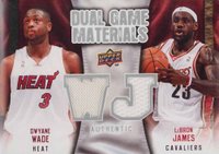 2009 Upper Deck Dual Game Materials #DG-JW Dwyane Wade/LeBron James Basketball Card