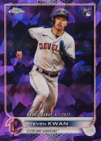 2022 Topps Chrome Update Sapphire Edition #17 Steven Kwan Purple Baseball Card
