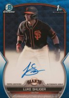 2023 Bowman Draft Chrome Prospect Autograph #CDALS Luke Shliger Blue Wave Baseball Card