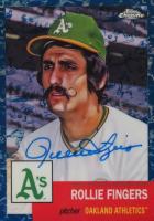 2022 Topps Chrome Platinum Anniversary Autographs #RF Rollie Fingers Platinum Toile Cream/Blue Refractor Baseball Card