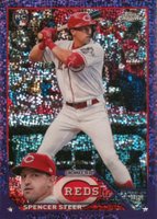 2023 Topps Chrome #146 Spencer Steer Purple Speckle Refractor Baseball Card