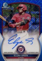 2023 Bowman Mega Box Chrome Prospect Autographs #EG Elijah Green Blue Baseball Card