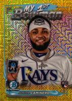 2024 Bowman Chrome Mega Box My 1st Bowman #11 Junior Caminero Yellow Refractor Baseball Card