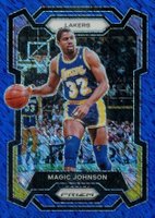 2023 Panini Prizm #185 Magic Johnson Blue Shimmer Fotl Basketball Card