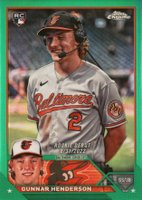 2023 Topps Chrome Update #USC208 Gunnar Henderson Green Refractor Baseball Card