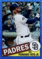 2020 Topps Silver Pack 1985 Chrome Promo #33 Fernando Tatis Jr. Blue Refractor Baseball Card