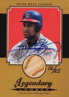 2001 Upper Deck Legends Legendary Lumber Autographs #GSL-SS Sammy Sosa Gold Baseball Card