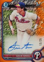 2022 Bowman Chrome Prospect Autographs #CPAGTL Gavin Tonkel Orange Shimmer Refractor Baseball Card